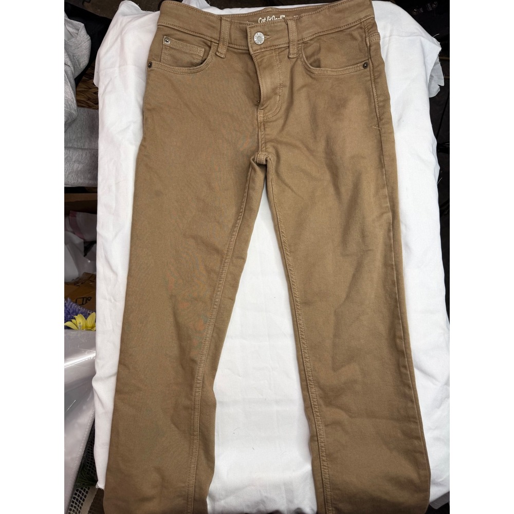 Cat & Jack Boys Tan Brown Slim Fit Chino Pants Khaki Trousers Kids Size 8/10